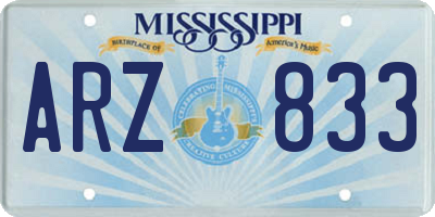 MS license plate ARZ833