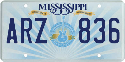 MS license plate ARZ836