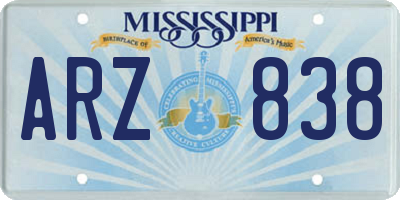 MS license plate ARZ838