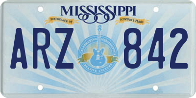 MS license plate ARZ842