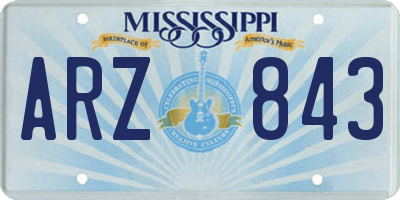 MS license plate ARZ843