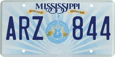 MS license plate ARZ844