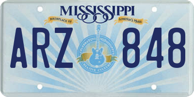 MS license plate ARZ848
