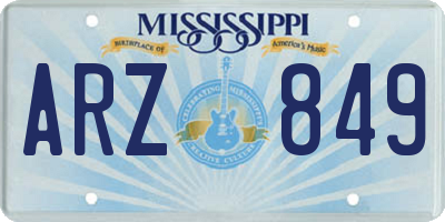 MS license plate ARZ849