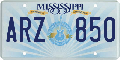 MS license plate ARZ850