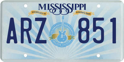 MS license plate ARZ851