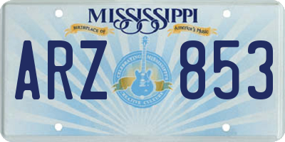 MS license plate ARZ853