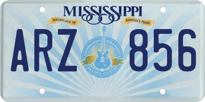 MS license plate ARZ856