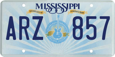 MS license plate ARZ857