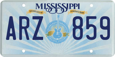 MS license plate ARZ859