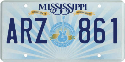 MS license plate ARZ861