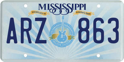 MS license plate ARZ863