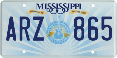 MS license plate ARZ865