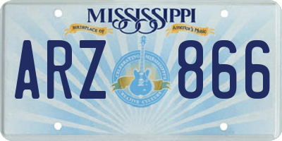 MS license plate ARZ866