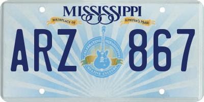 MS license plate ARZ867