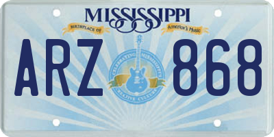 MS license plate ARZ868