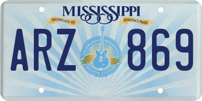 MS license plate ARZ869