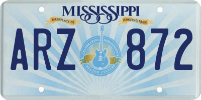 MS license plate ARZ872