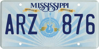 MS license plate ARZ876
