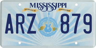 MS license plate ARZ879