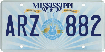 MS license plate ARZ882