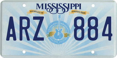 MS license plate ARZ884
