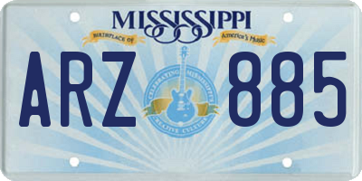 MS license plate ARZ885