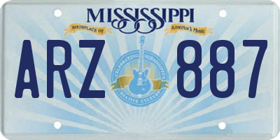 MS license plate ARZ887