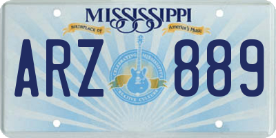 MS license plate ARZ889