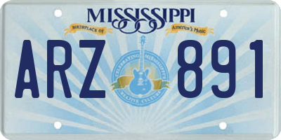 MS license plate ARZ891
