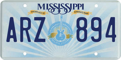 MS license plate ARZ894