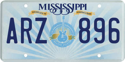 MS license plate ARZ896