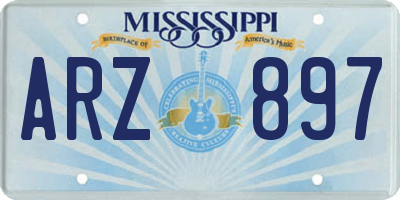 MS license plate ARZ897
