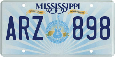 MS license plate ARZ898