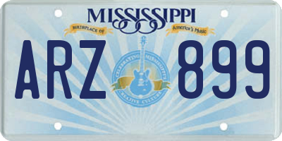 MS license plate ARZ899