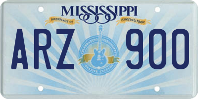 MS license plate ARZ900