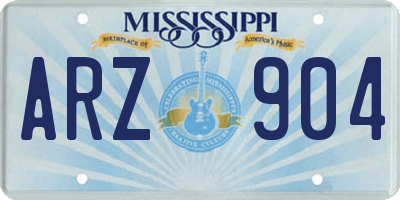 MS license plate ARZ904
