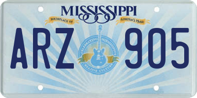 MS license plate ARZ905