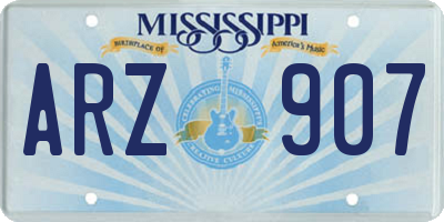 MS license plate ARZ907