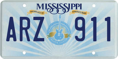 MS license plate ARZ911