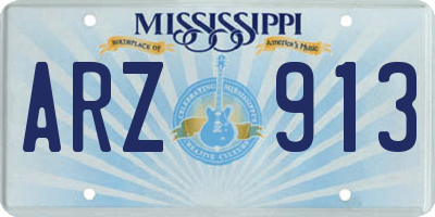 MS license plate ARZ913