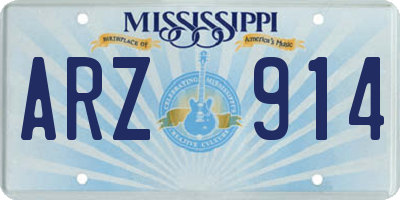 MS license plate ARZ914