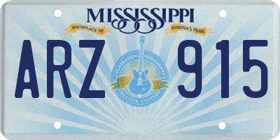 MS license plate ARZ915