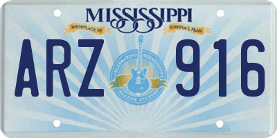 MS license plate ARZ916