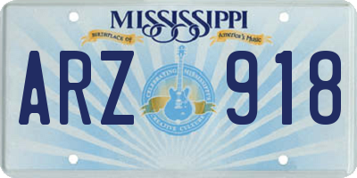 MS license plate ARZ918