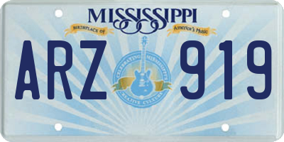 MS license plate ARZ919