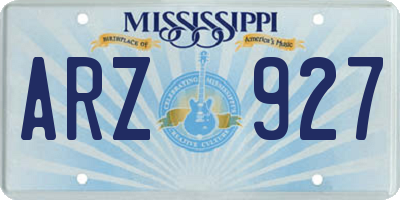 MS license plate ARZ927