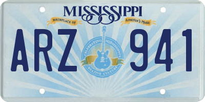 MS license plate ARZ941