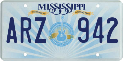 MS license plate ARZ942