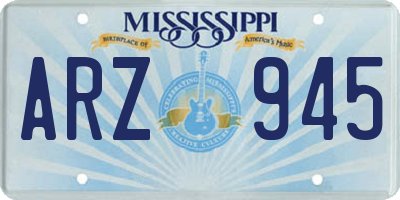 MS license plate ARZ945